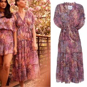NWT MISA LOS ANGELES llya printed maxi dress size medium